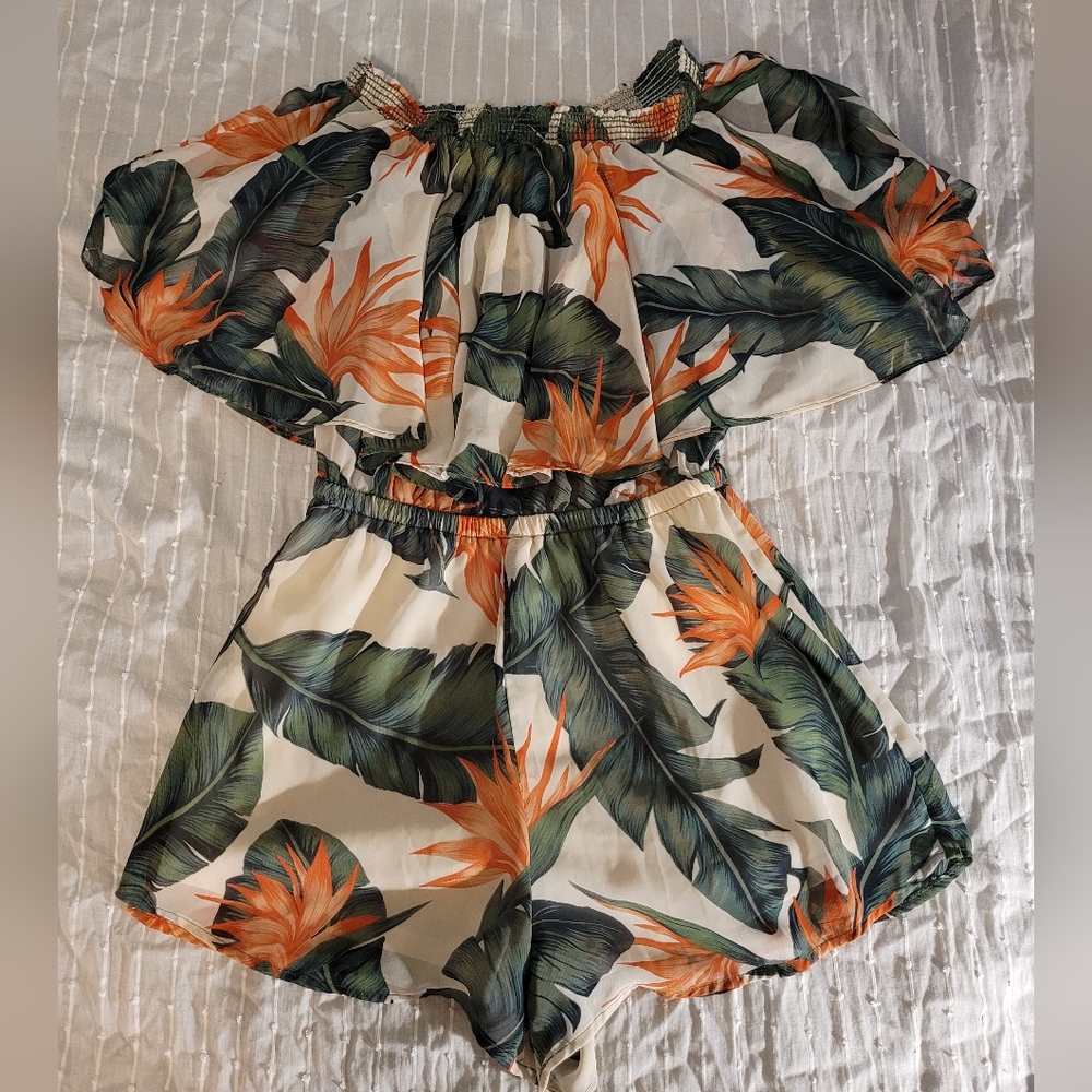Show Me Your Mumu Tropical Shorts Romper